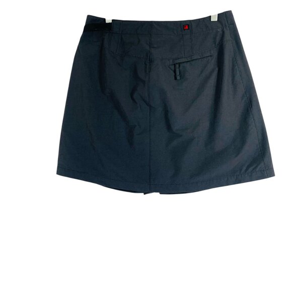 woolrich nylon/spandex womens Skort dark Gray Asymmetrical buckle waist size 1 - Picture 5 of 16